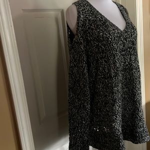 Maurices black and white cold shoulder sweater